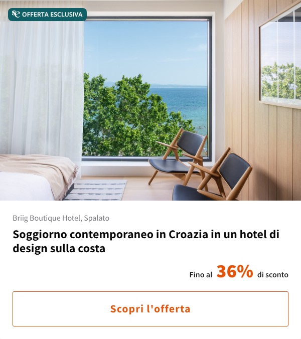 Soggiorno contemporaneo in Croazia in un hotel di design sulla costa