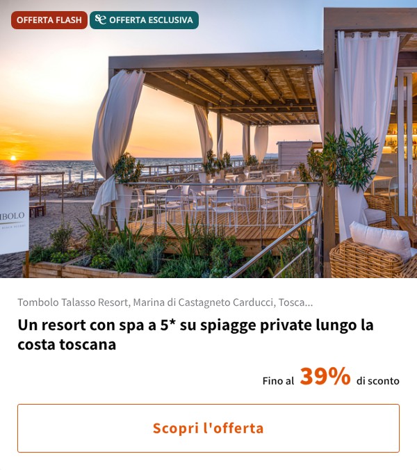 Un resort con spa a 5* su spiagge private lungo la costa toscana