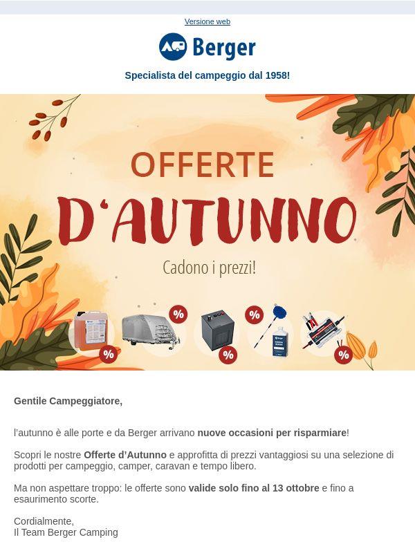 È tempo di Offerte d’Autunno Berger 🍁