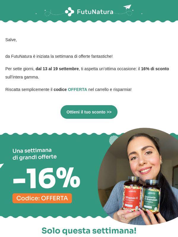 16% di sconto per l’intera settimana 🎉