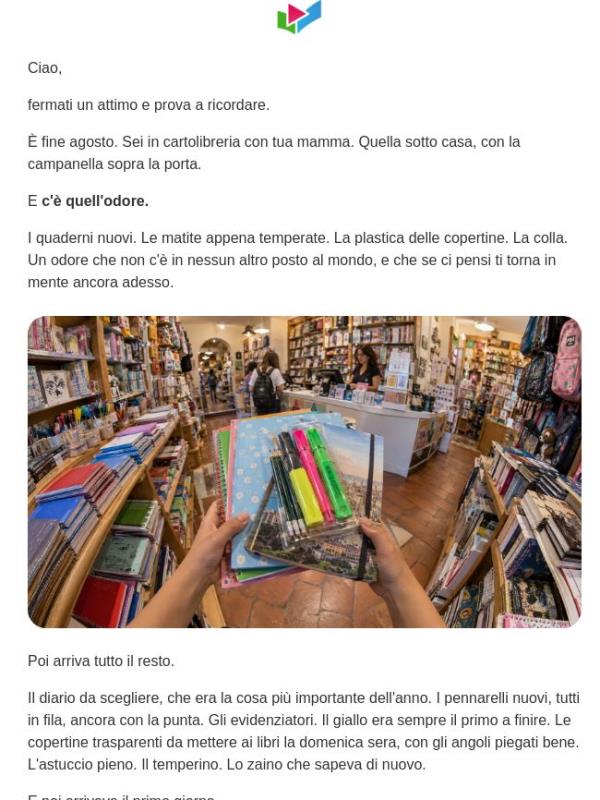Ti ricordi l'odore della cartolibreria?