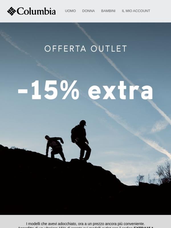 15% extra sull'outlet, finisce oggi ⌛