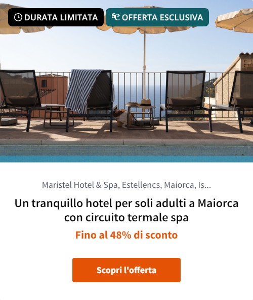 Un tranquillo hotel per soli adulti a Maiorca con circuito termale spa