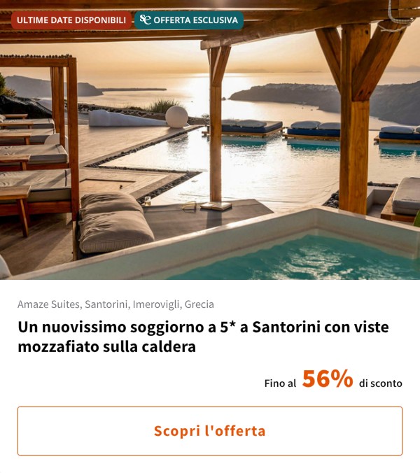 Un nuovissimo soggiorno a 5* a Santorini con viste mozzafiato sulla caldera
