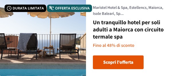 Un tranquillo hotel per soli adulti a Maiorca con circuito termale spa