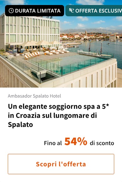 Un elegante soggiorno spa a 5* in Croazia sul lungomare di Spalato