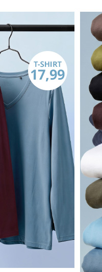 Maglietta elegante a maniche lunghe in blu tenue