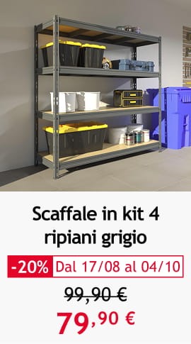 Scaffale in kit 4 ripiani grigio 79,90 &euro;