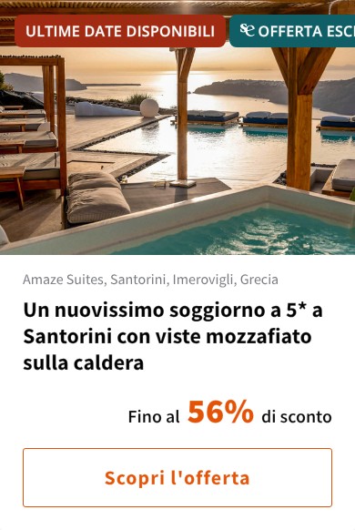 Un nuovissimo soggiorno a 5* a Santorini con viste mozzafiato sulla caldera