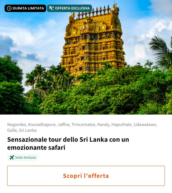 Sensazionale tour dello Sri Lanka con un emozionante safari
