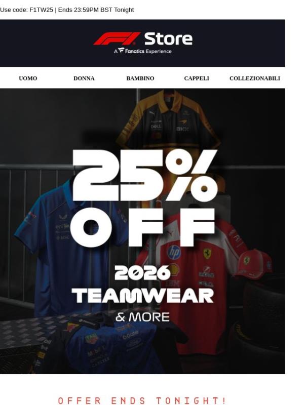 Last Chance For 25% Off Your Team!