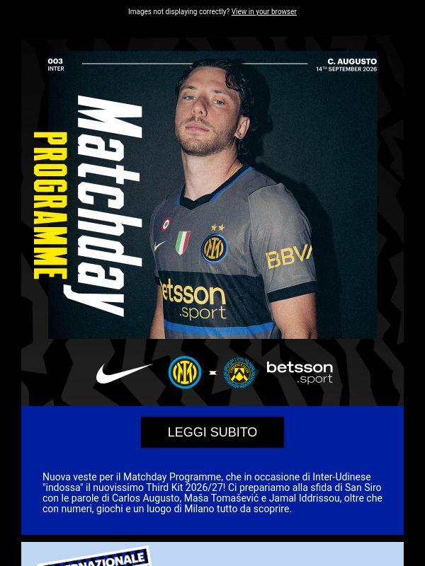 Il Matchday Programme di Inter-Udinese