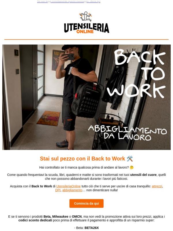 Stai sul pezzo con il Back to Work 🛠️