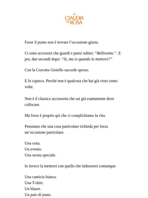 Bella. Ma io la metterei davvero?