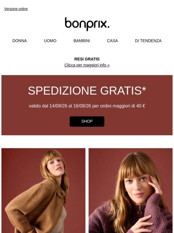 Spedizione GRATIS per te 🤩