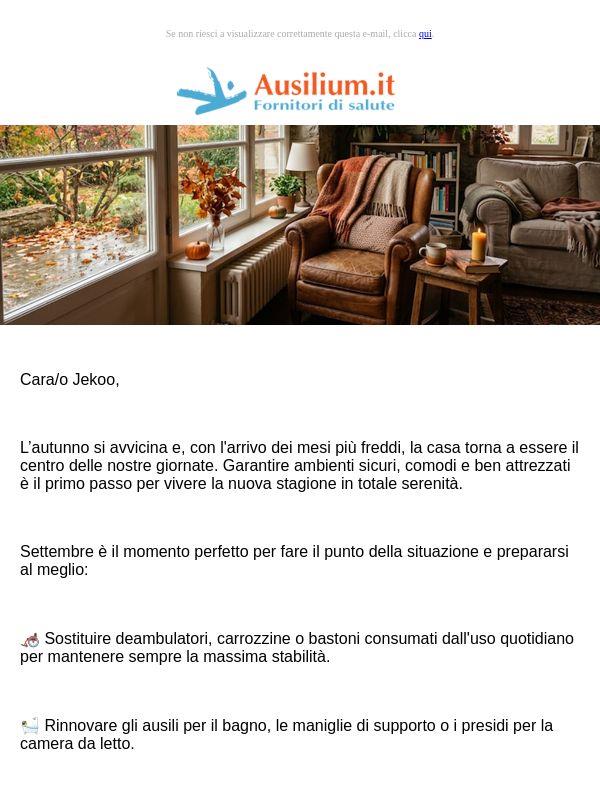 🍁 Preparati all'autunno: 15€ di sconto per rinnovare i tuoi ausili