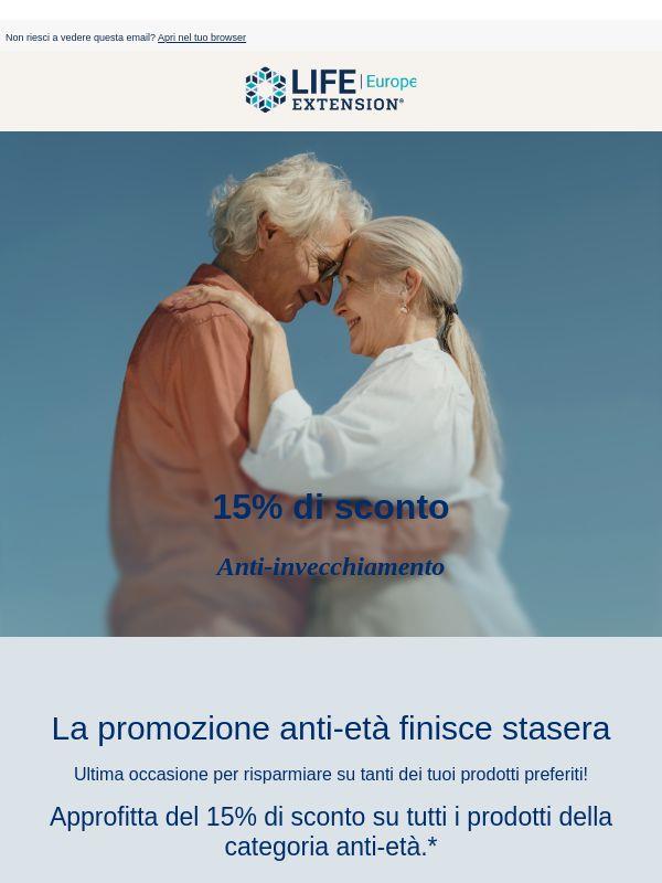 Ultima occasione: 15% sui prodotti anti-età