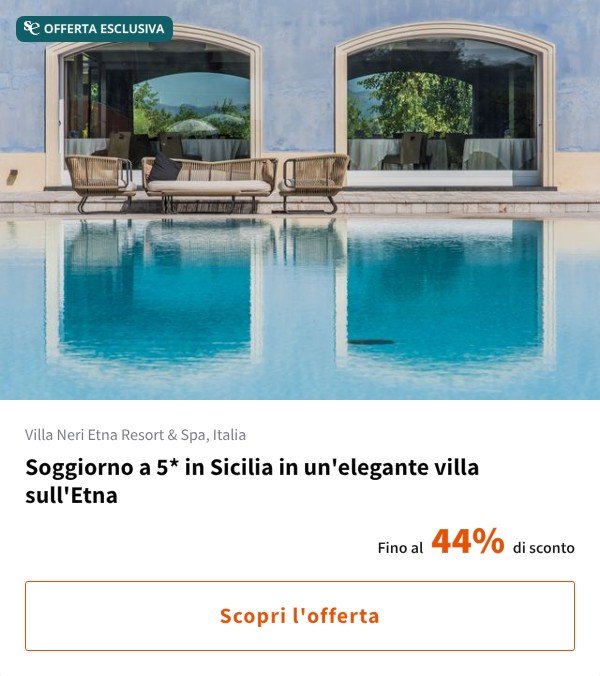 Soggiorno a 5* in Sicilia in un'elegante villa sull'Etna