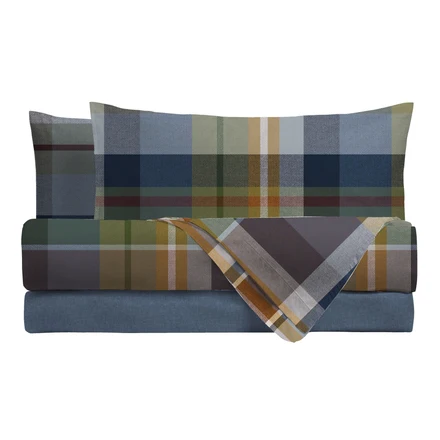Completo Letto Matrimoniale in Cotone con Stampa - Fantasia Wrap Me Ralph Blue