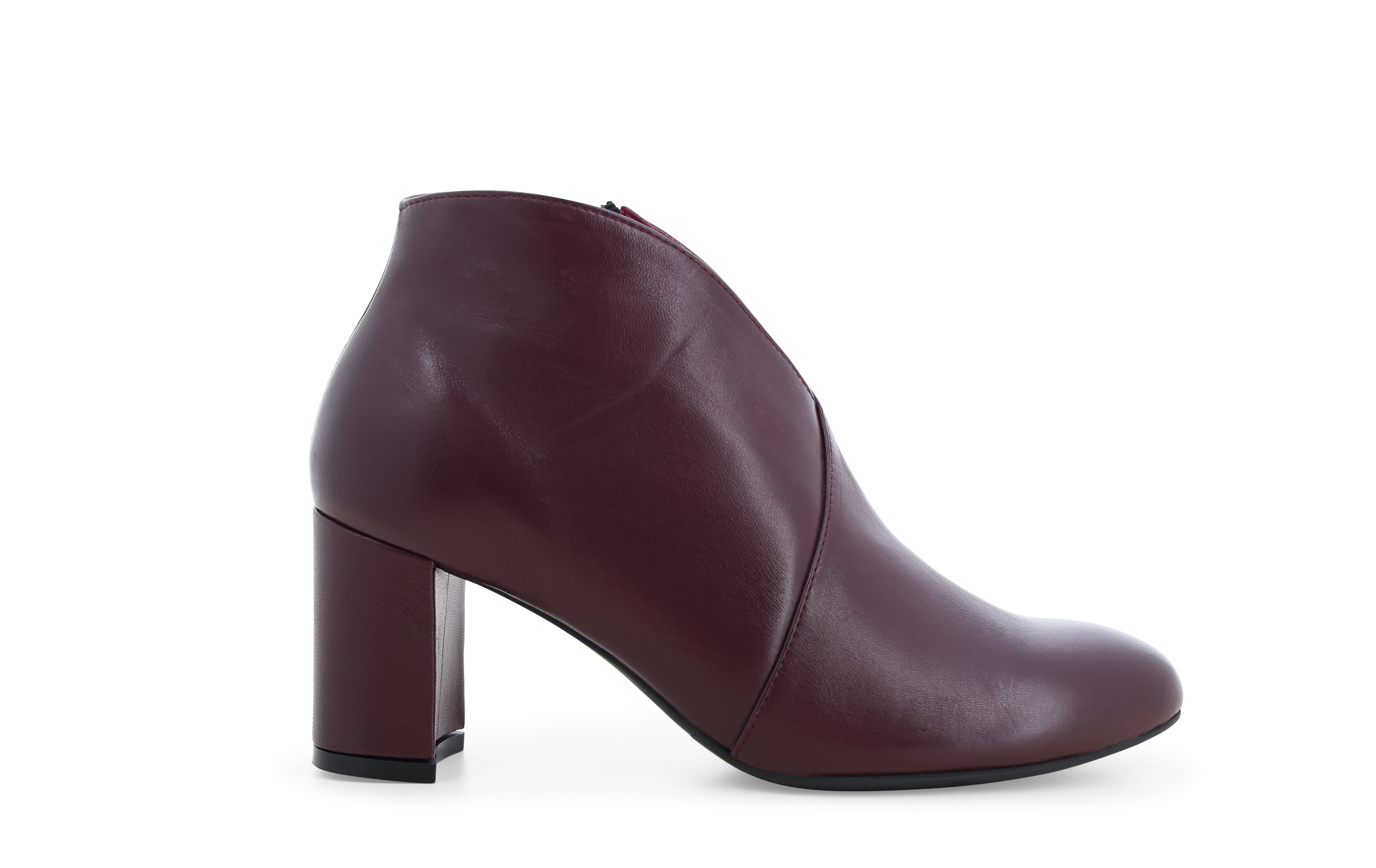 Stivaletto donna con cerniera in morbida pelle bordo z420q