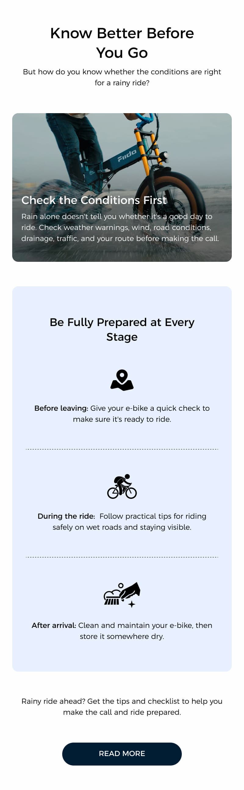 Know Better Before You Go：But how do you know whether the conditions are right forarainyride?