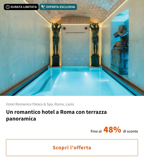 Un romantico hotel a Roma con terrazza panoramica