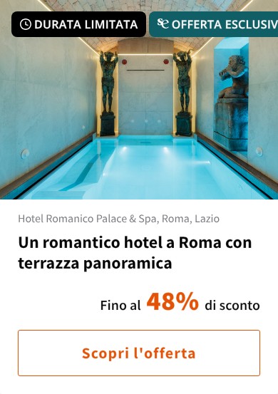 Un romantico hotel a Roma con terrazza panoramica