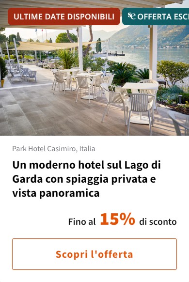 Un moderno hotel sul Lago di Garda con spiaggia privata e vista panoramica