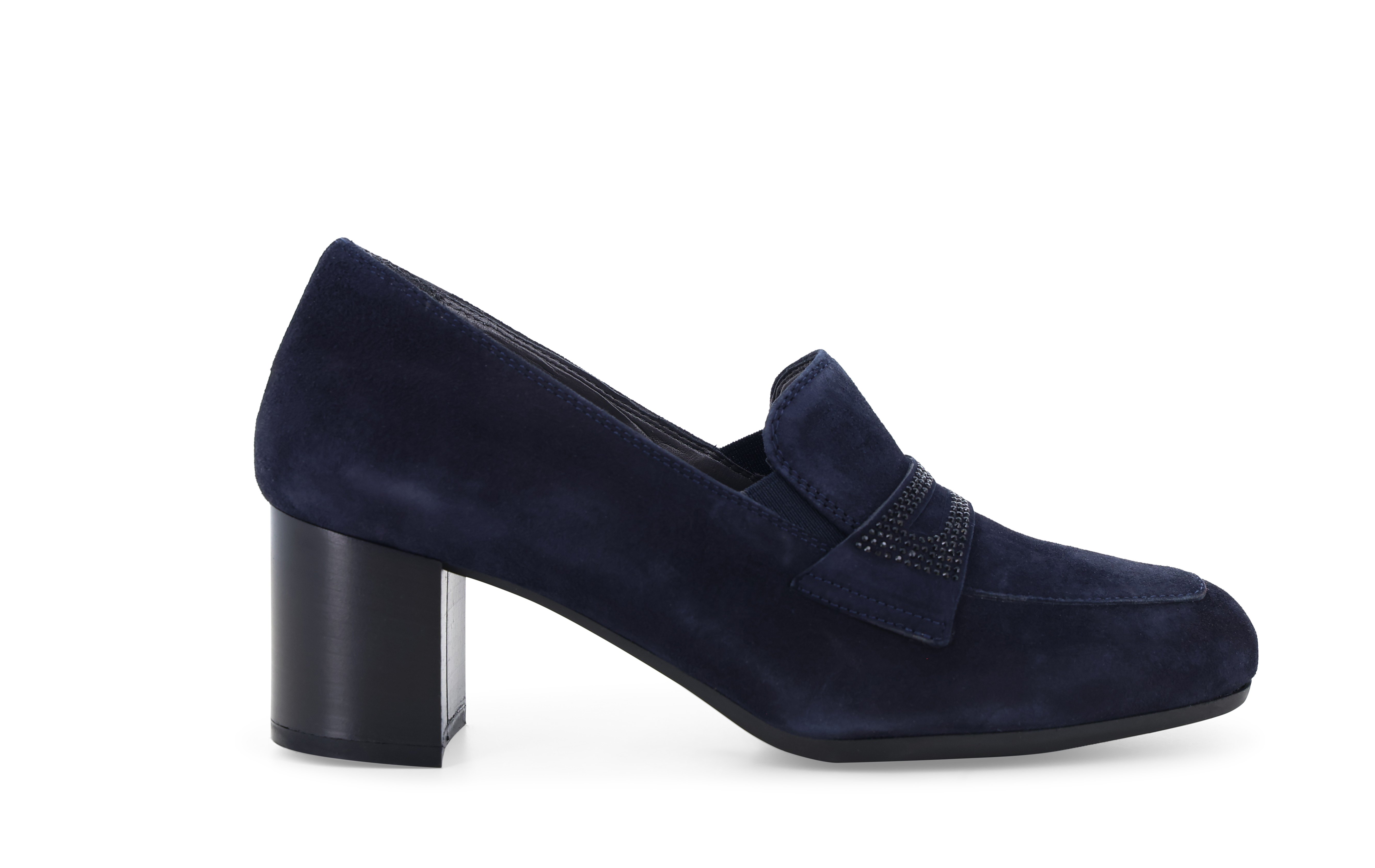 Mocassino donna in camoscio blu navy x5336q