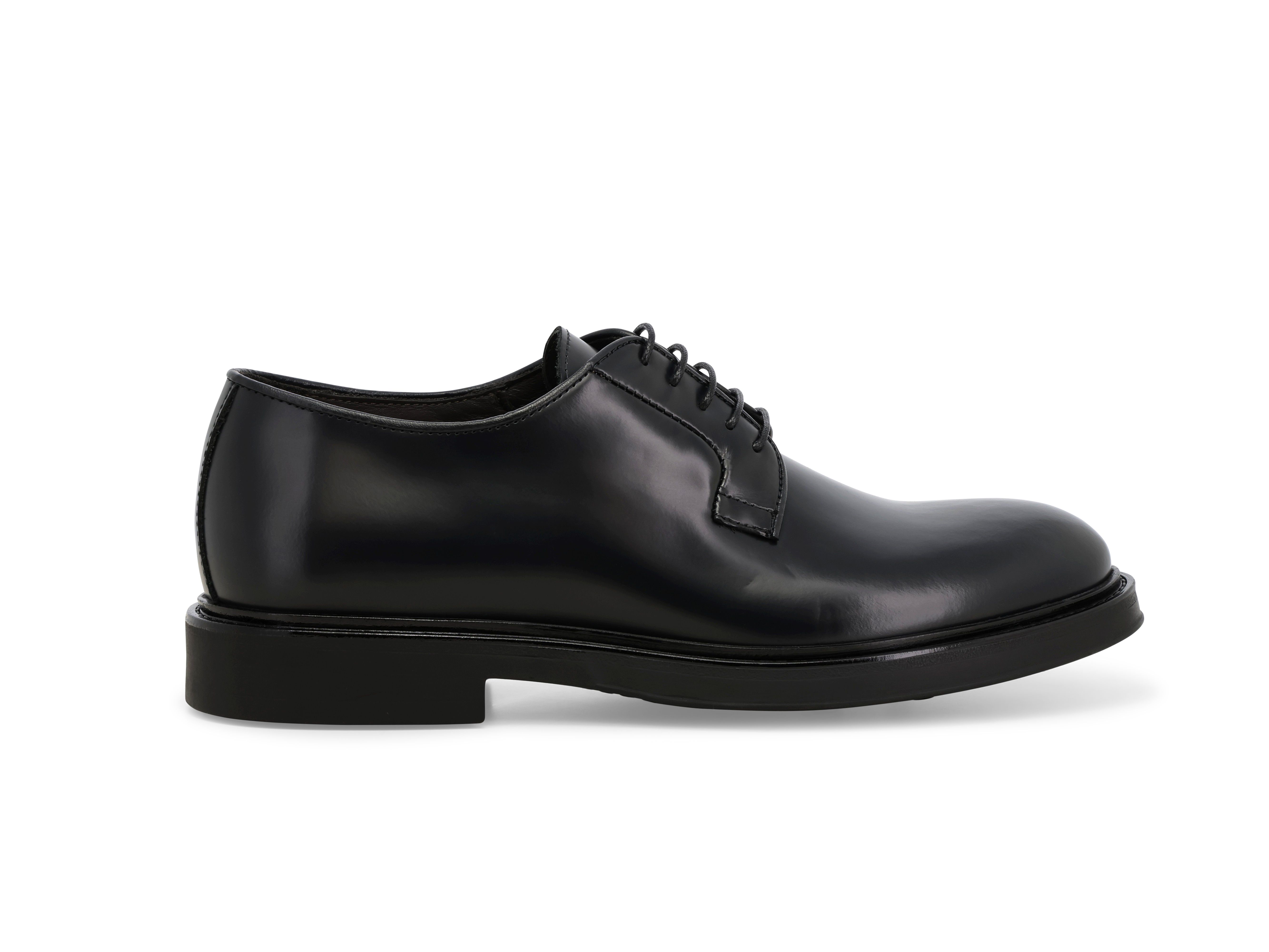 Scarpa uomo allacciata derby in pelle abrasivato blu scuro u24648q