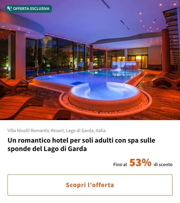 Un romantico hotel per soli adulti con spa sulle sponde del Lago di Garda