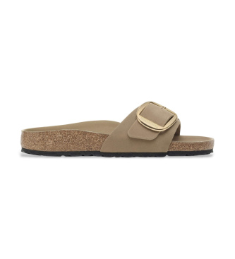 Sandali in Pelle Madrid Big Buckle (Vestibilità Stretta) marrone chiaro
