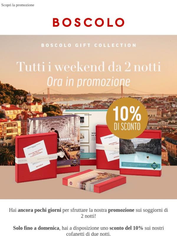 Ultimi giorni: 10% di sconto sui soggiorni di 2 notti