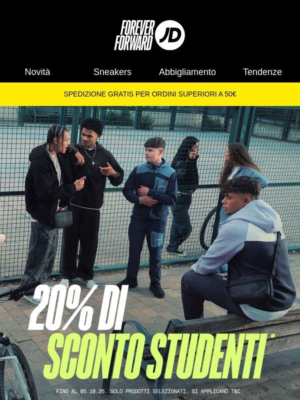 Il tuo sconto studenti è stato potenziato.