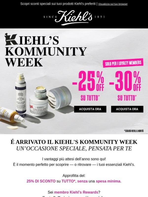 Festeggiamo la prima Kiehl’s Kommunity Week