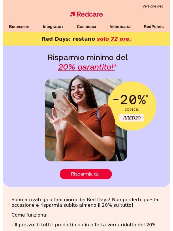 ⏰ Solo per 72 ore: risparmi almeno il 20%