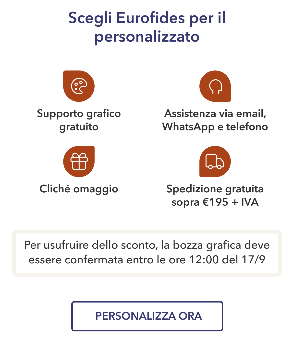 Scegli Eurofides per il personalizzato