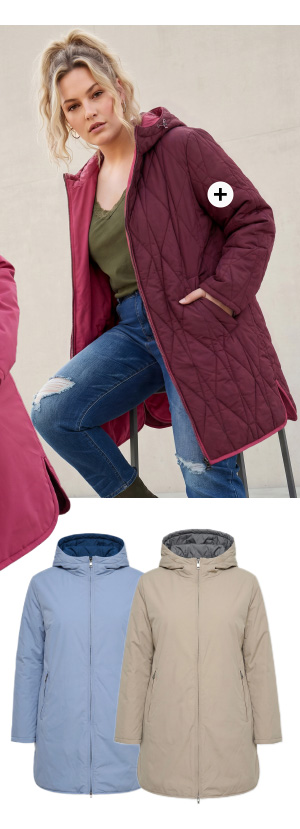 Giacca reversibile alla moda in un vivace rosa