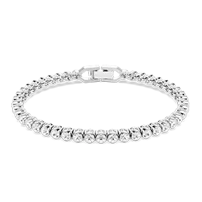 Bracciale Imber Emily Tennis, Taglio Round, Bianco, Placcato rodio