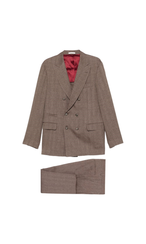 Wool and linen double-breasted suit