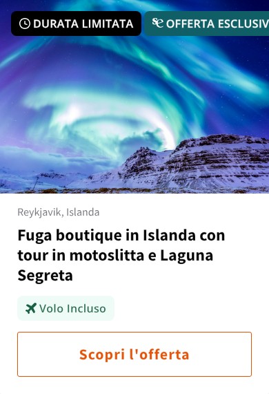 Fuga boutique in Islanda con tour in motoslitta e Laguna Segreta