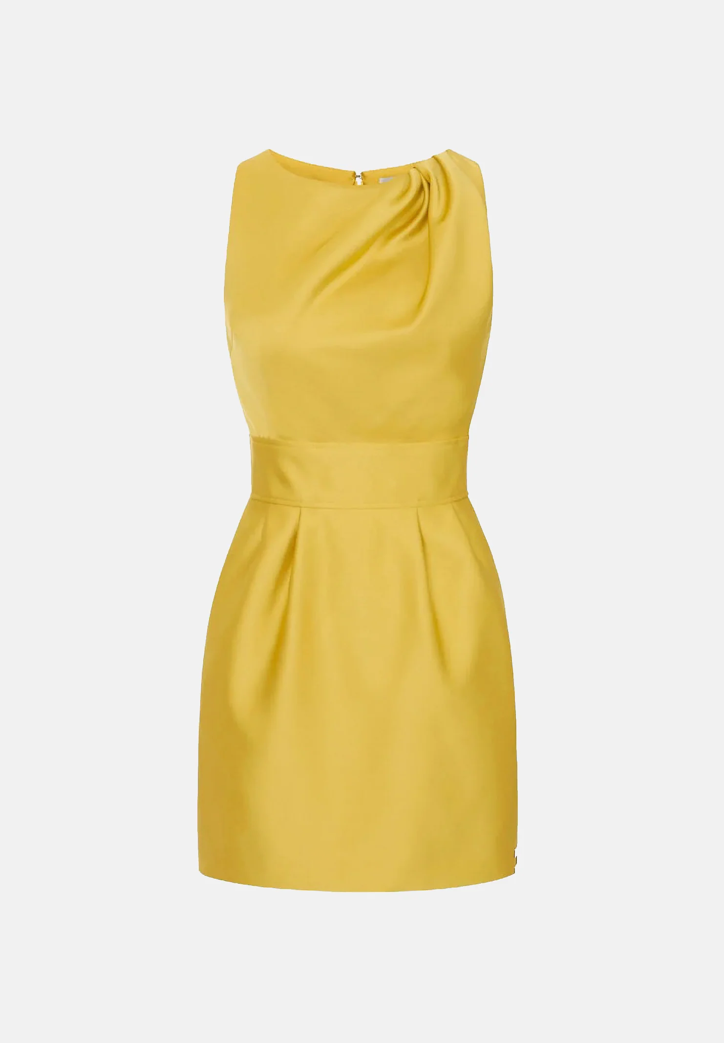 Image of ELISABETTA FRANCHI abito corto elegante in duchesse giallo Sun donna.