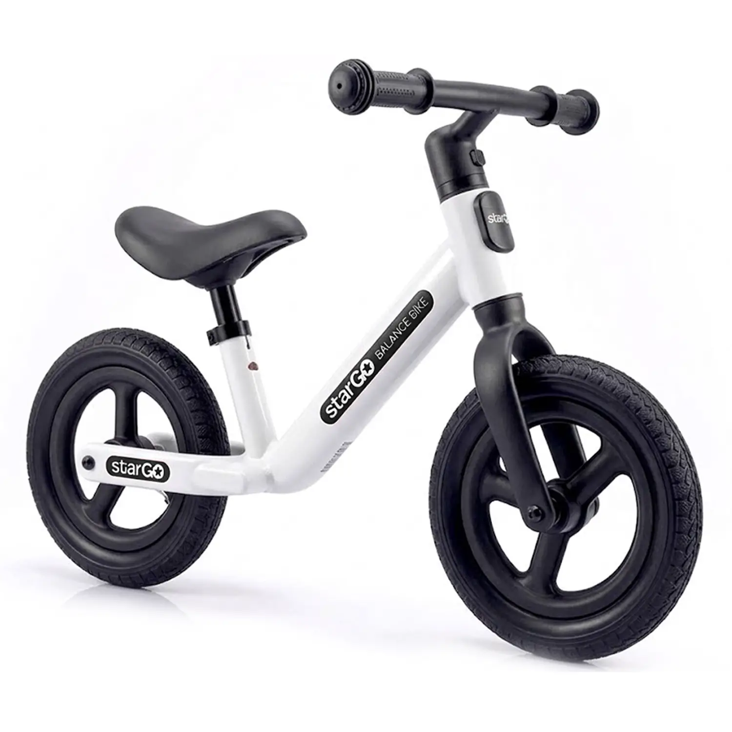 Bicicletta Balance Bike StarGo con Sellino Regolabile, Ruote 25 cm, Bianca