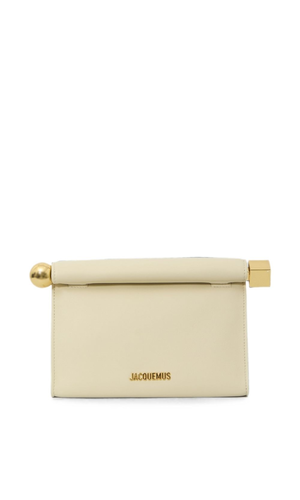 Le Sac Rond Carre leather clutch