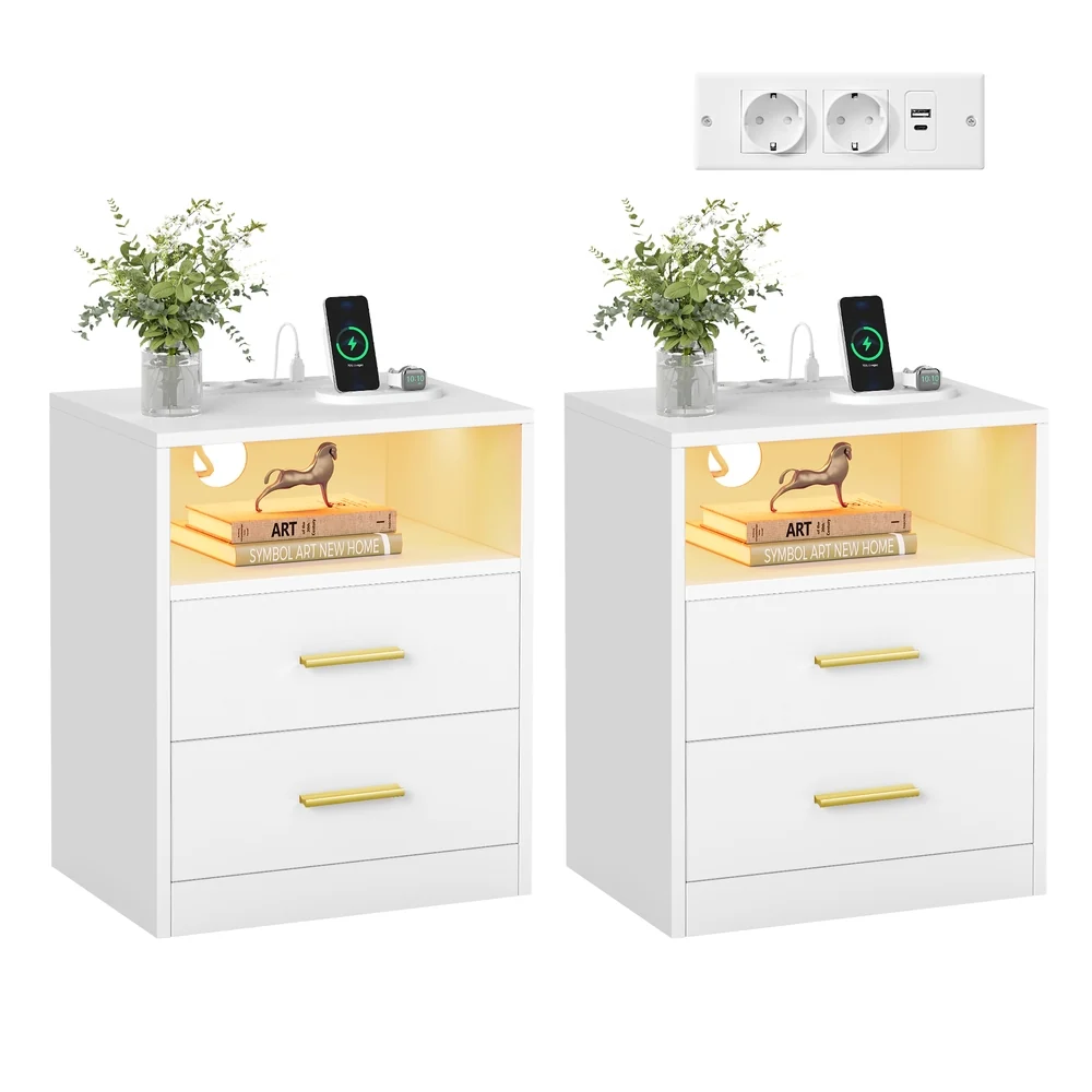 Image of CUSTOS Collezione - Comodini moderni con ricarica integrata e luce LED