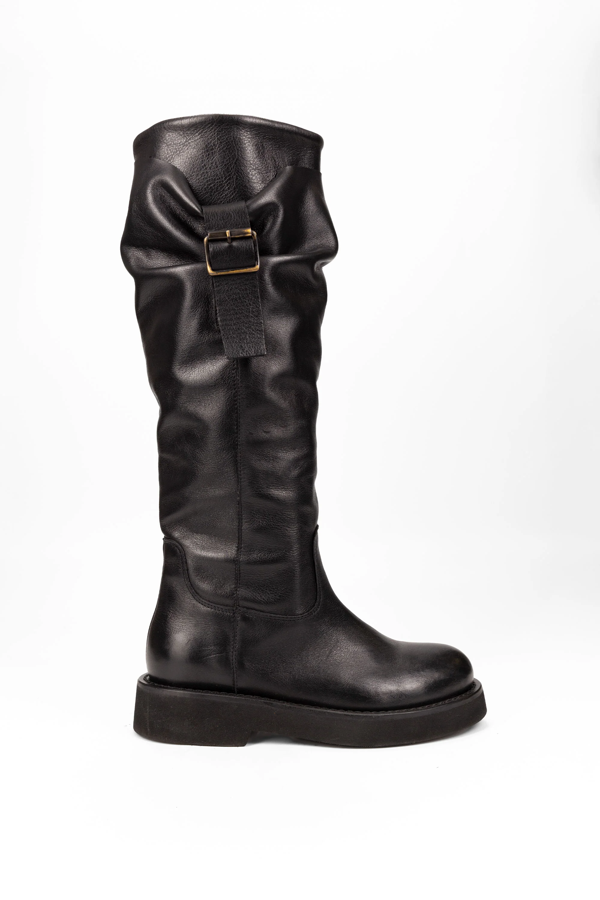 Stivali Tacco Basso in Pelle Jacqueline