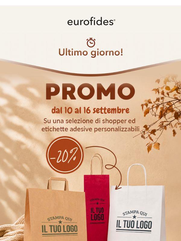Ultime ore: -20% sul personalizzato ⏰