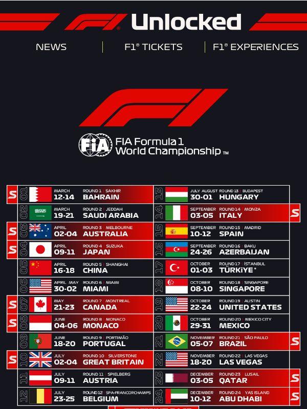 The 2027 F1 calendar is officially here