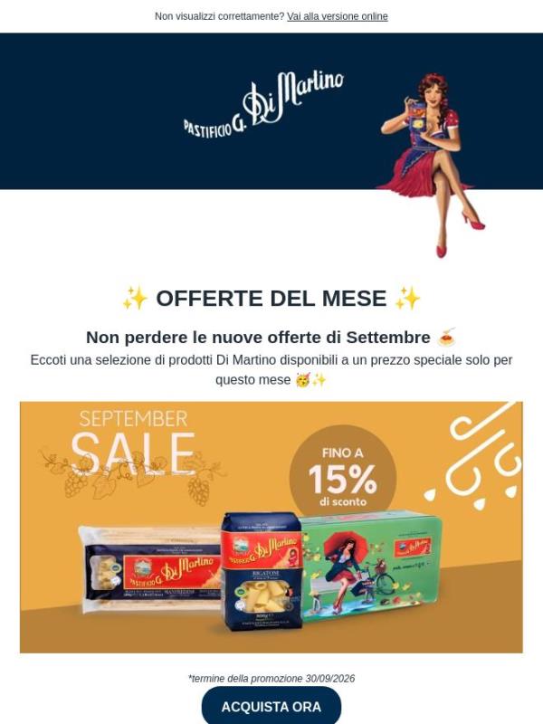 Acquista ora e risparmi il 15%! 🔥