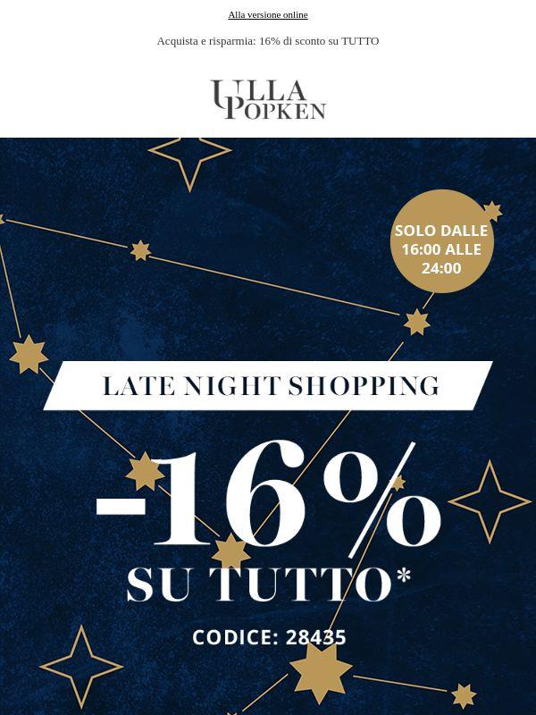 16% di sconto su TUTTO - Solo fino a mezzanotte!🎯